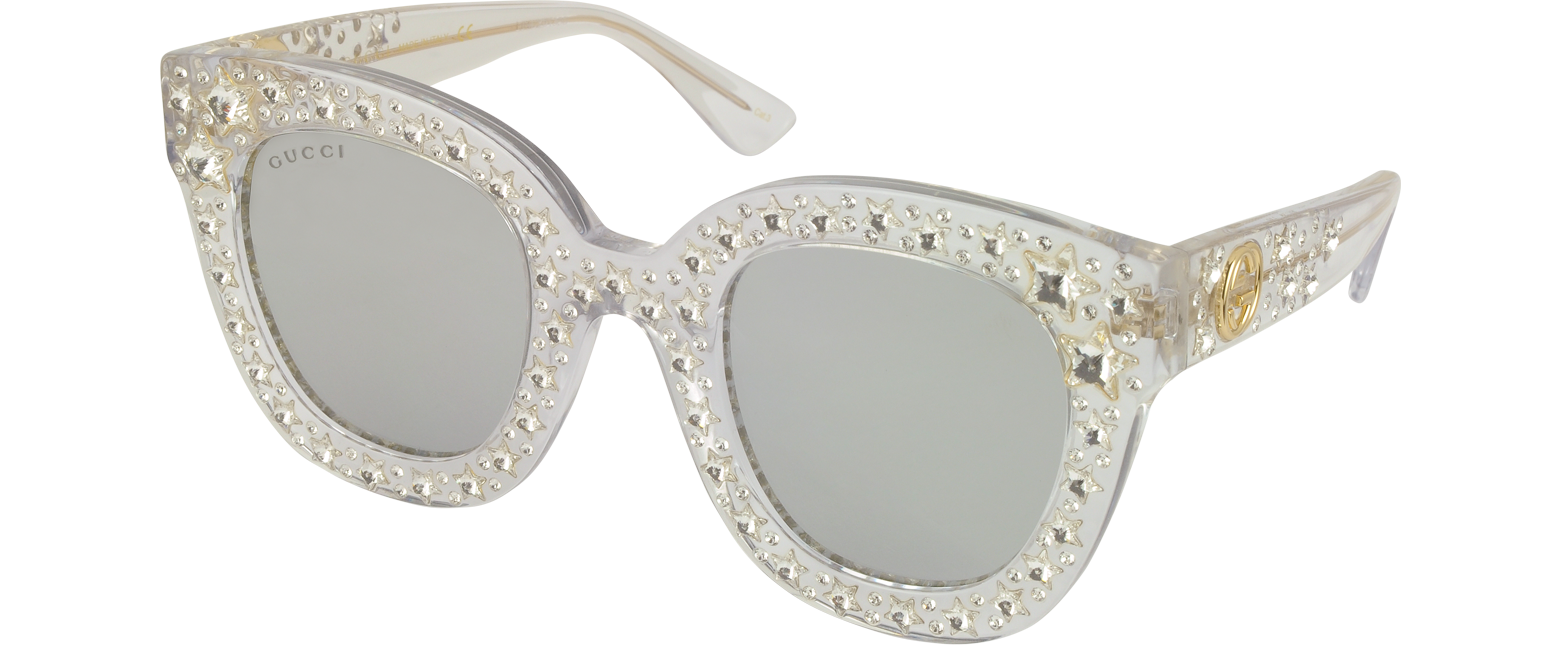cat eye acetate sunglasses with stars