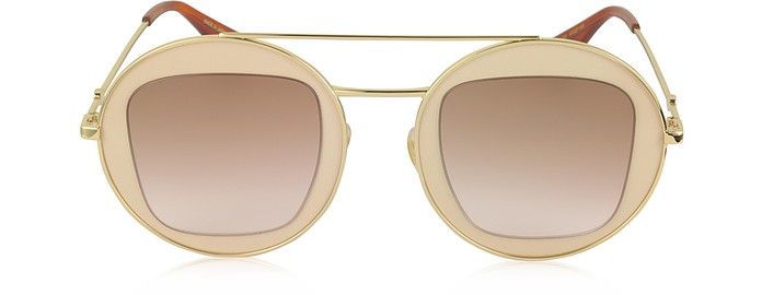GG0105S Metal Round Aviator Women's Sunglasses - Gucci