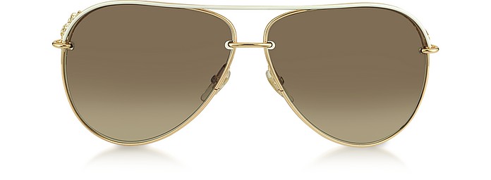 GG 4230/S 6DFJD Metal Aviator Women's Sunglasses - Gucci