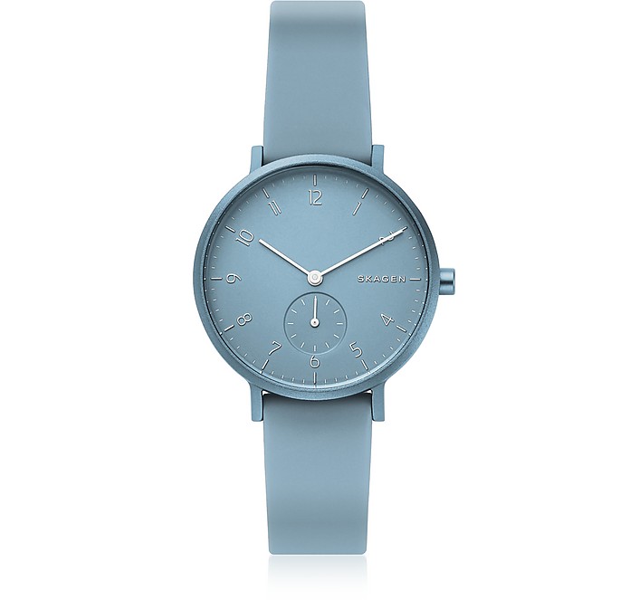 Aaren Kulor Light Blue Silicone 36mm Watch - Skagen