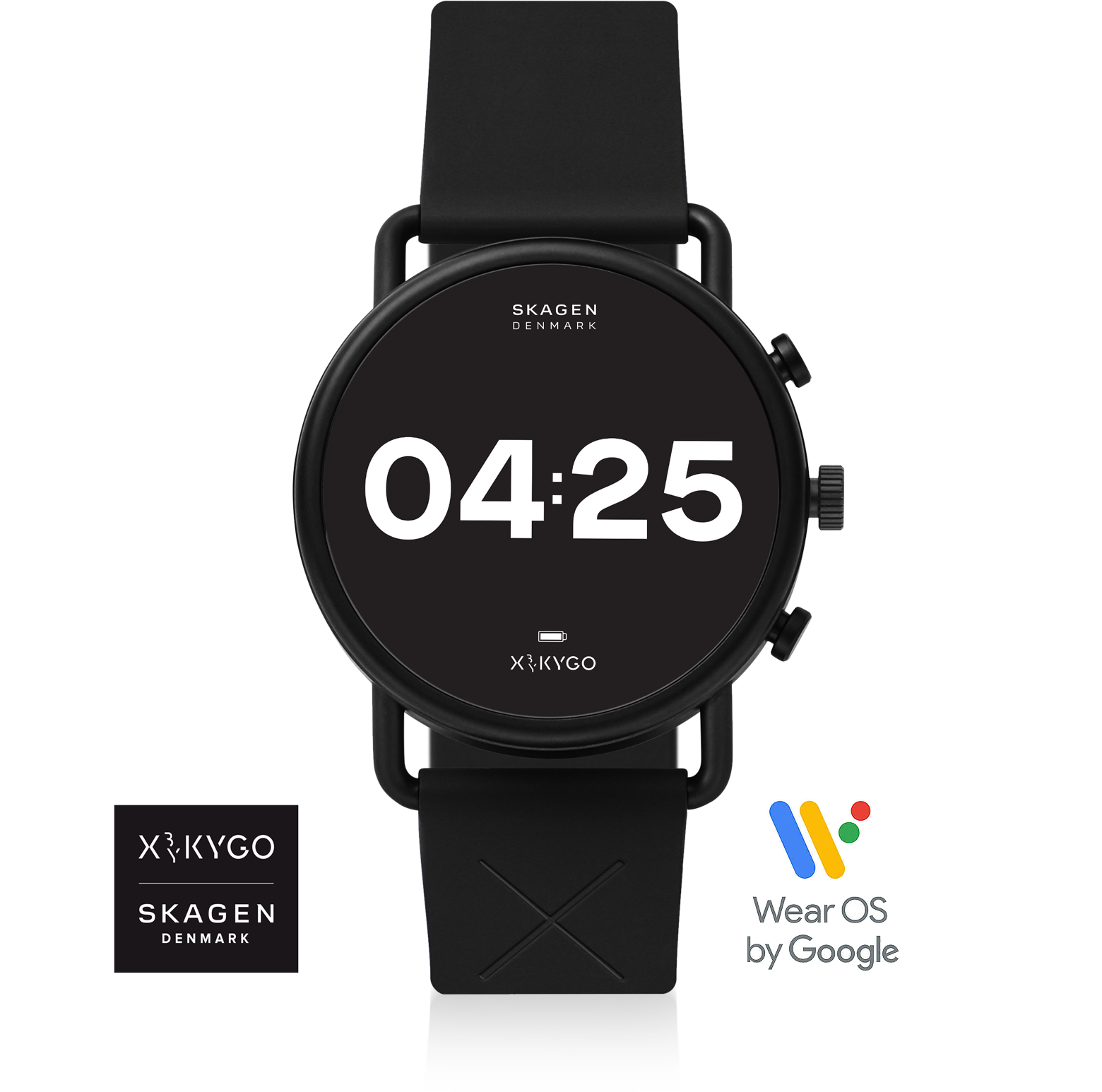 Skagen Falster 3 X by KYGO Black Silicone Smartwatch HR at FORZIERI