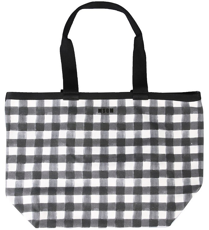 Small Shopping Bag With Check Pattern - MSGM