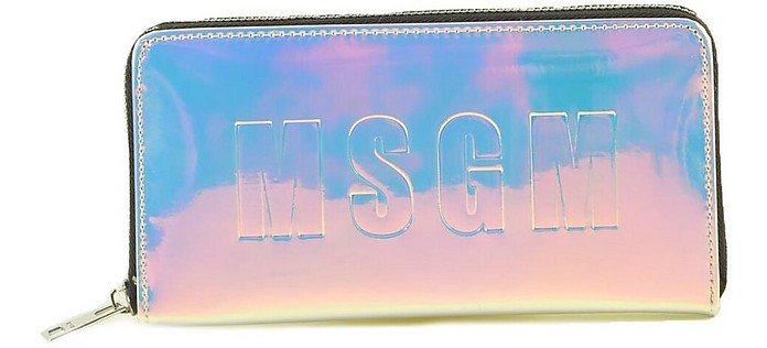 Signature Hologram Zip Around Wallet - MSGM