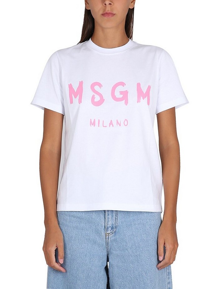 T-Shirt With Logo - MSGM