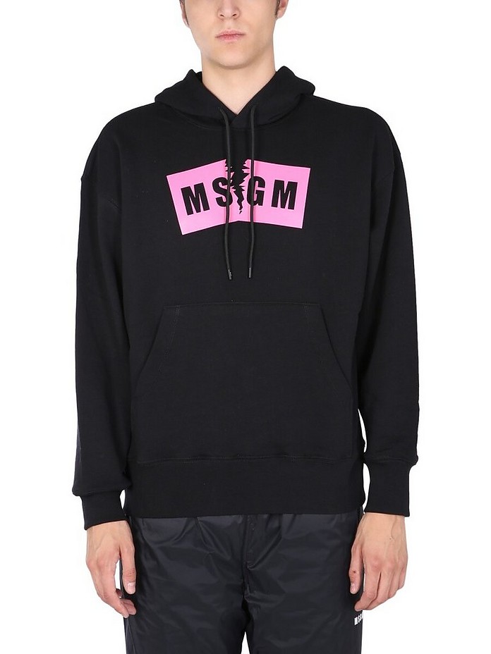 Ripped Version Sweatshirt With Logo Box - MSGM