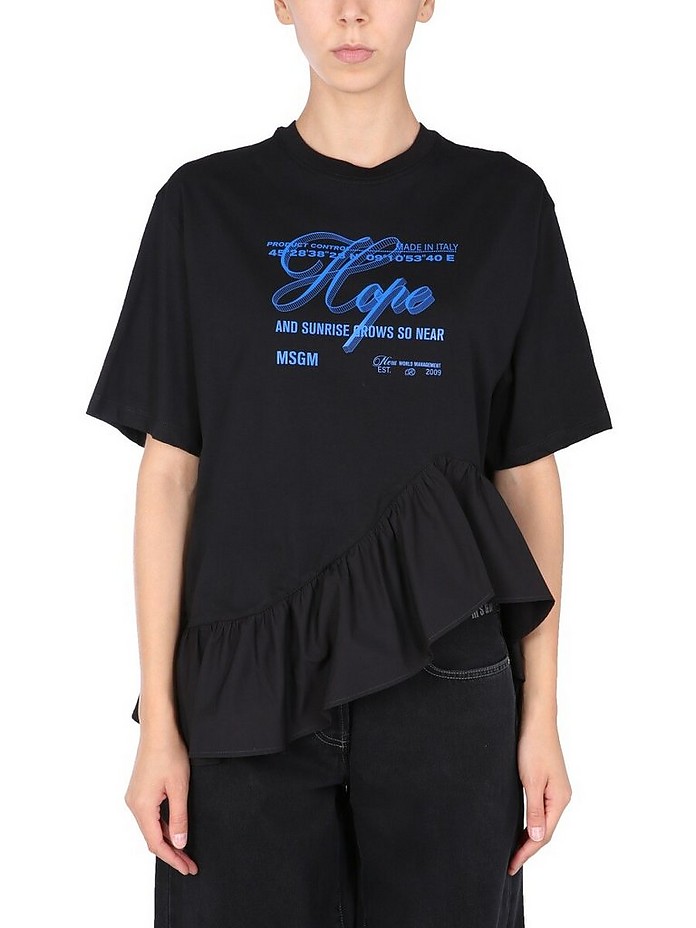 T-Shirt With Ruches - MSGM