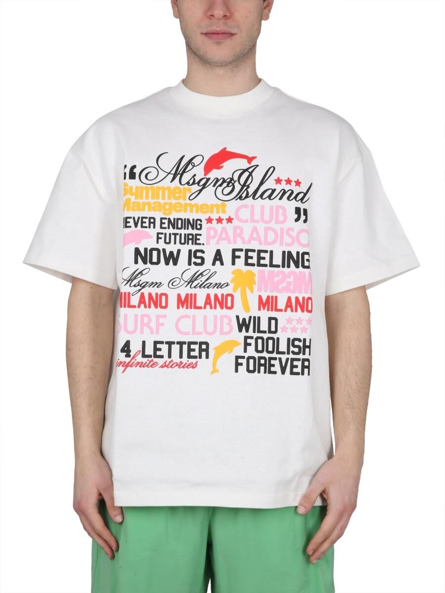 MSGM T-Shirt With Logo L at FORZIERI