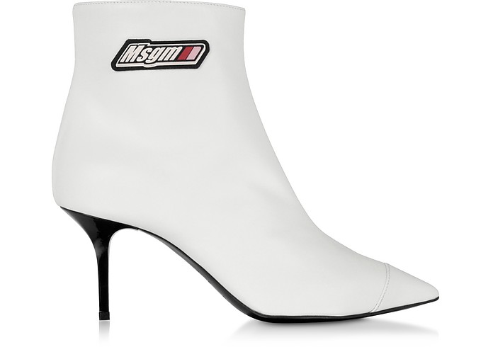 MSGM Ankle Boots in weiß mit Logo - MSGM