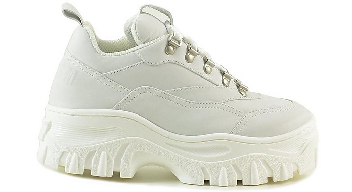 White Leather Women's Chunky Sneakers - MSGM