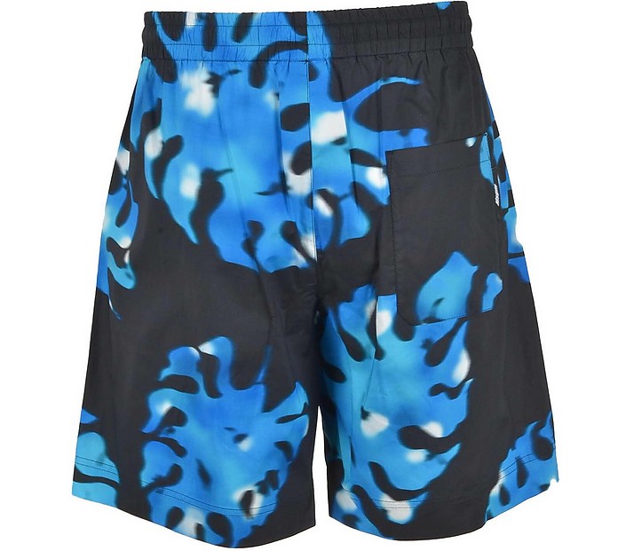 Mens's Black / Blue Bermuda Shorts