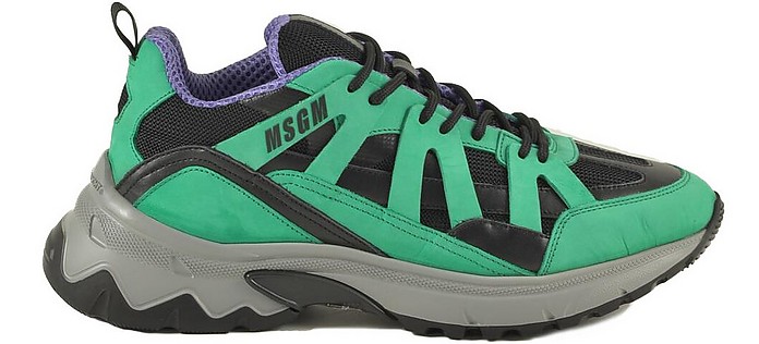 Men's Black / Green Sneakers - MSGM