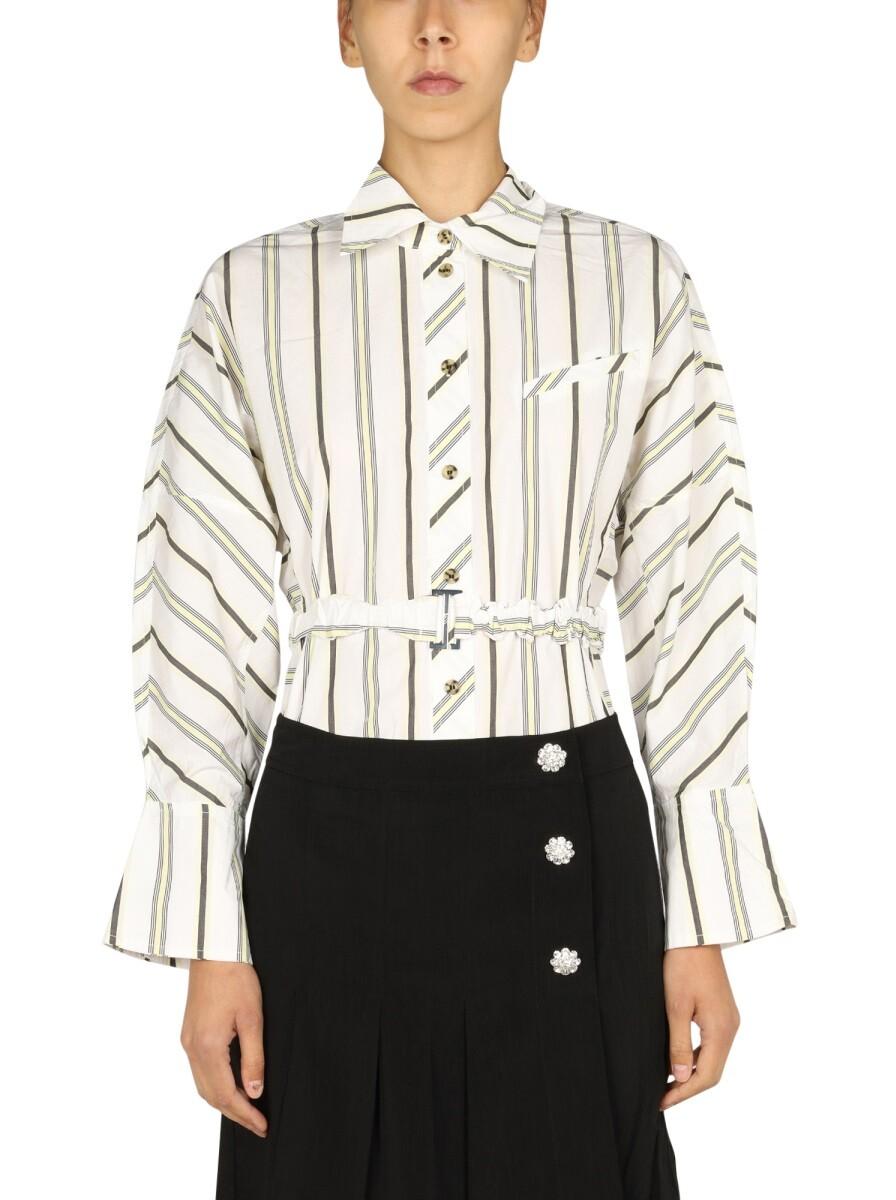Ganni Shirt With Striped Pattern 36 IT at FORZIERI