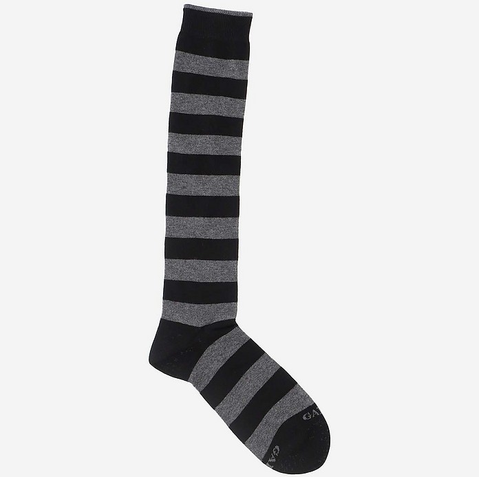 Striped Cotton Blend Men's Long Socks - Gallo