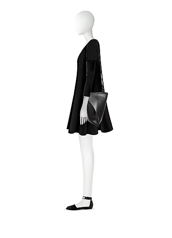 Black Layla Leather Shoulder Bag展示图