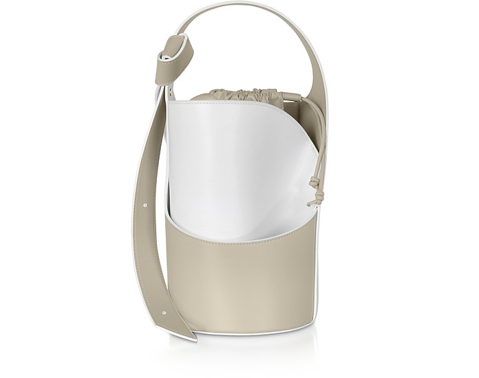 Lily Mini Egret White Bucket Bag - Giaquinto / WNCg