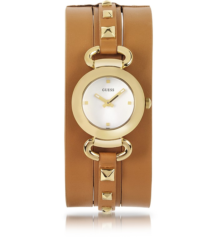 Guess Tan Leather Cuff Women's Watch at FORZIERI UK