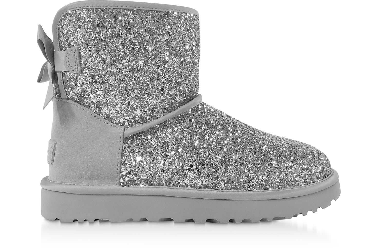 silver uggs with bows