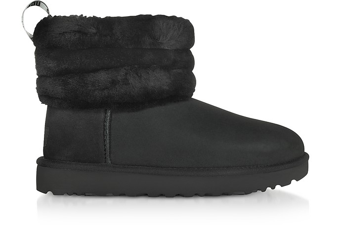 Black Fluff Mini Quilted Boots - UGG