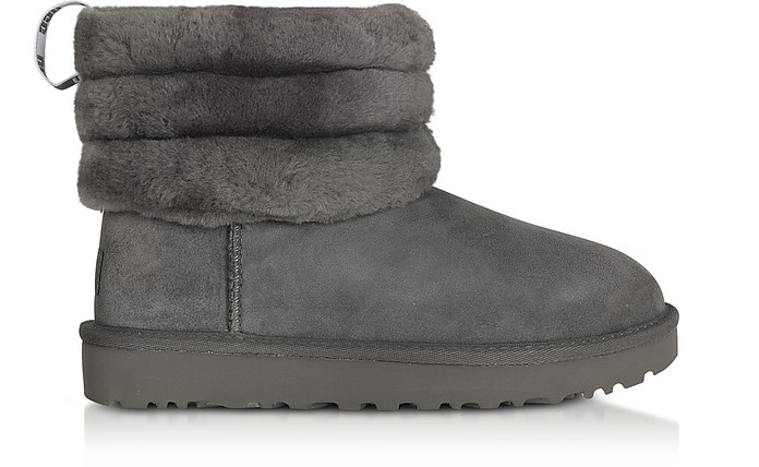 Charcoal Fluff Mini Quilted Boots - UGG