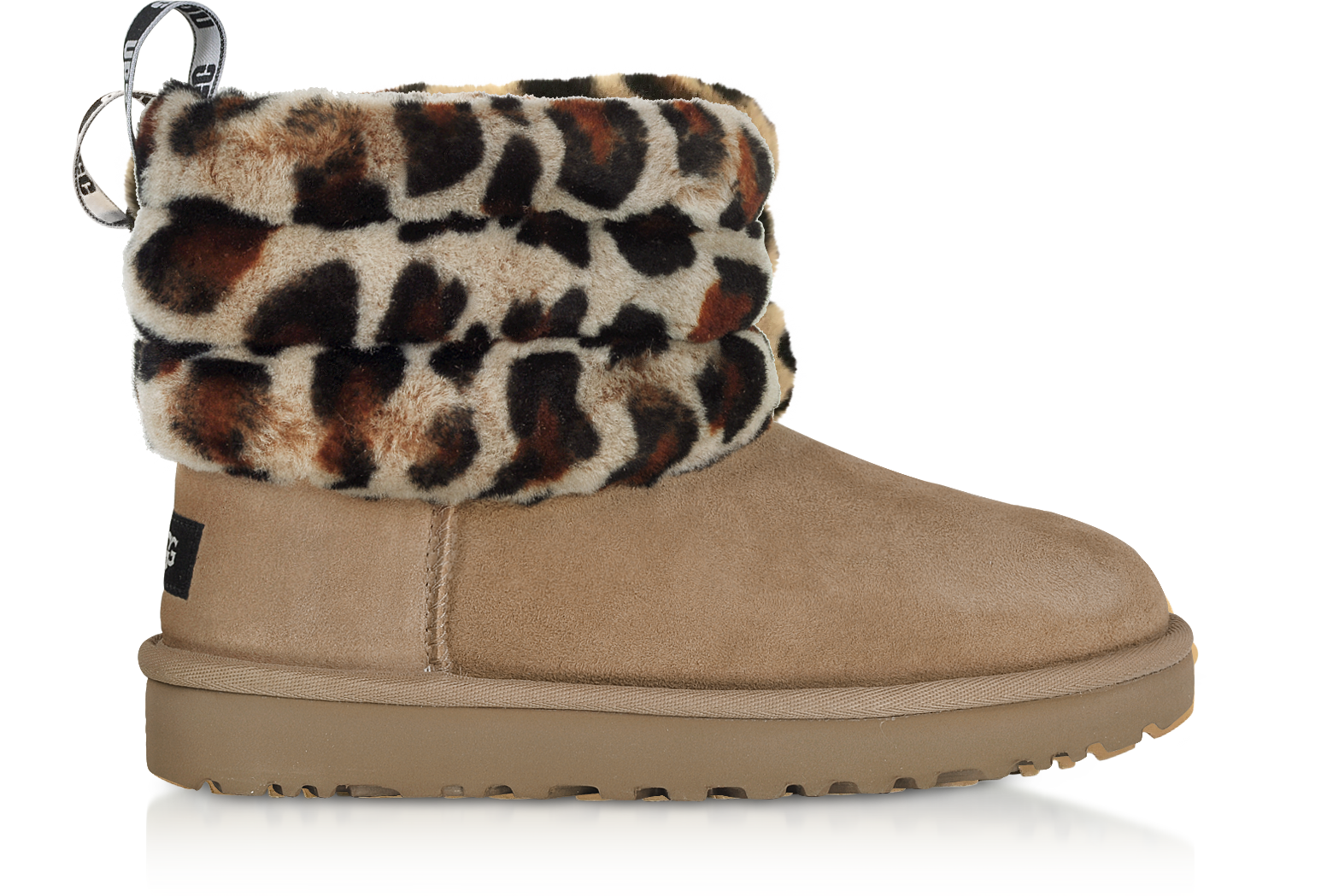 ugg fluff mini quilted leopard
