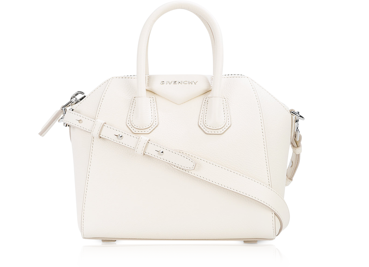White Leather Satchel Bag 