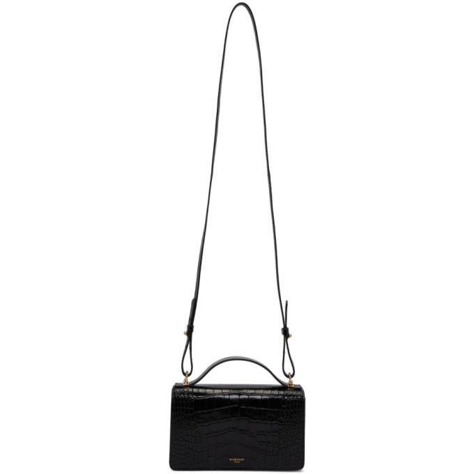 Givenchy Black Croc GV3 Wallet Bag at 