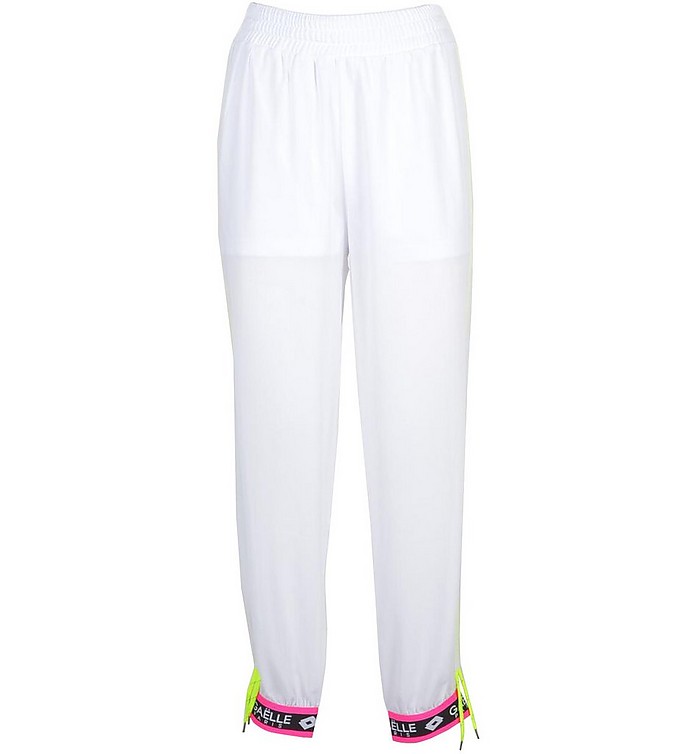 Women's White Pants - Gaelle X Lotto
