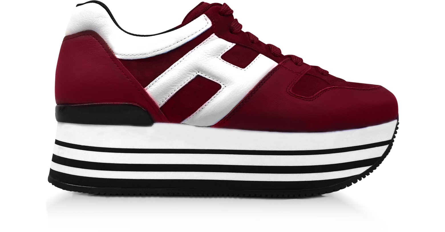 Sneakers Maxi H222 in Suede Bordeaux Hogan 35 (35 EU) su FORZIERI