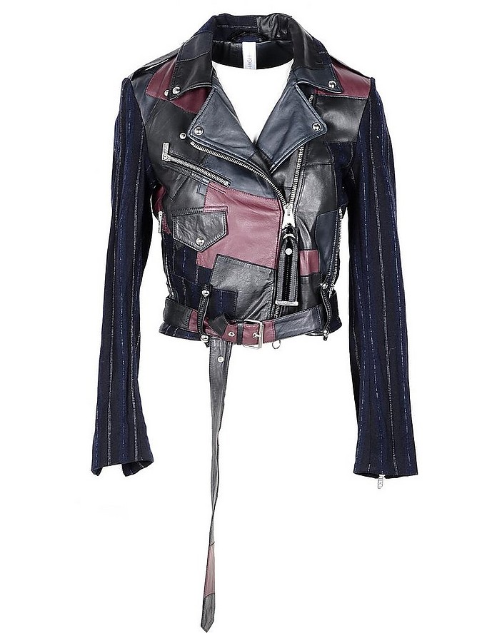 Women's Multicolor Leather Jacket - High By Claire Campbell