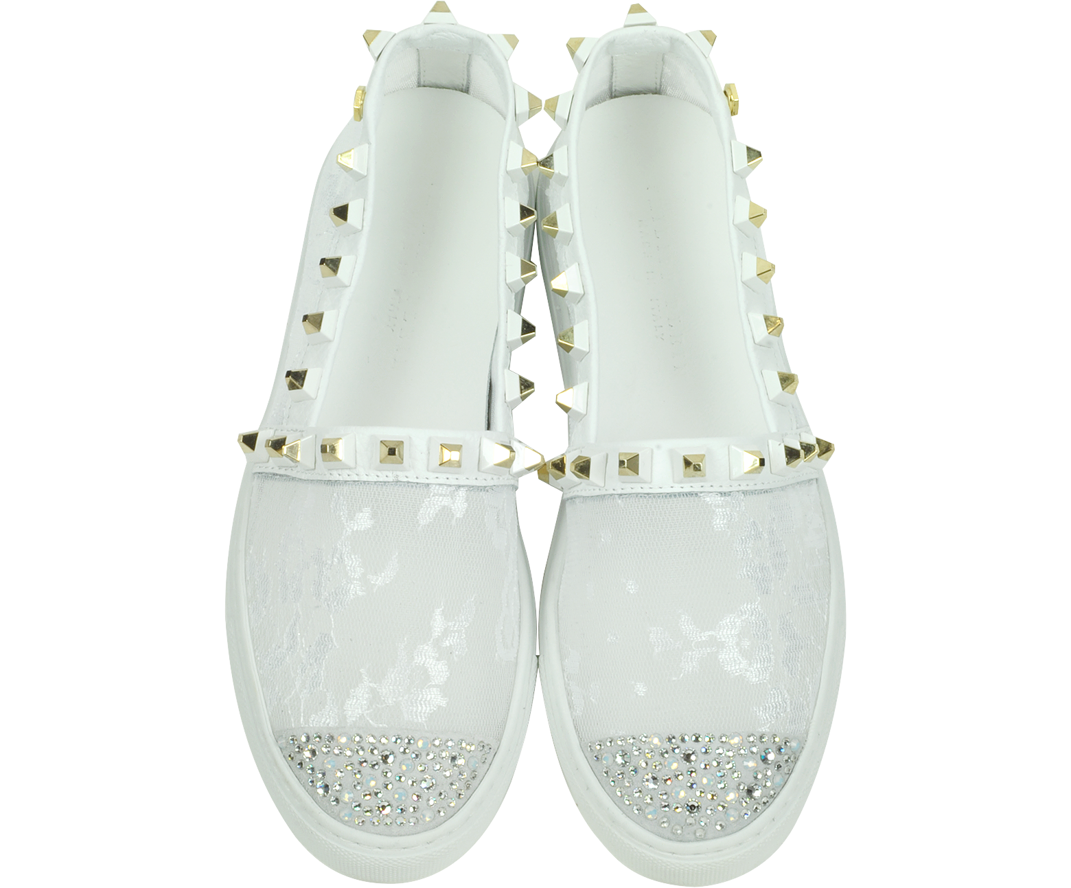 Philipp Plein Saint Bart White Lace Slip-on Sneaker 38 IT/EU at FORZIERI