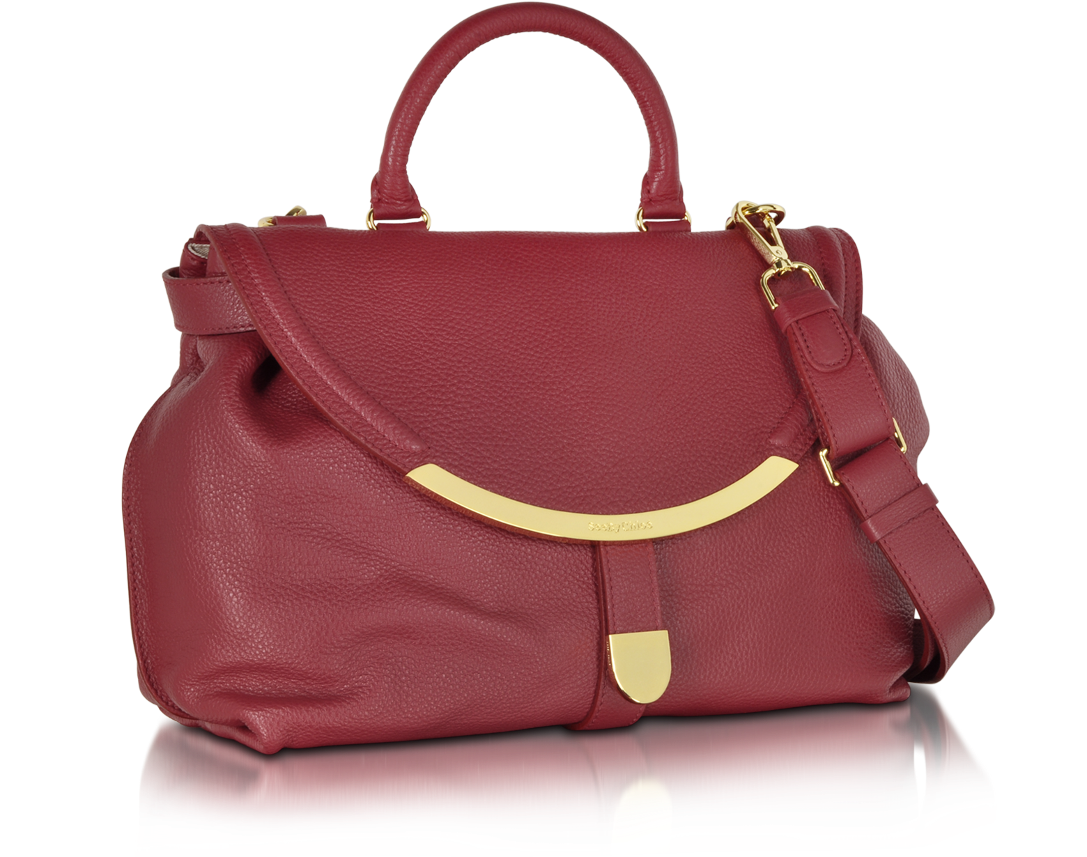 See by Chloé Lizzie SBC Cherry Boom Leather Satchel at FORZIERI