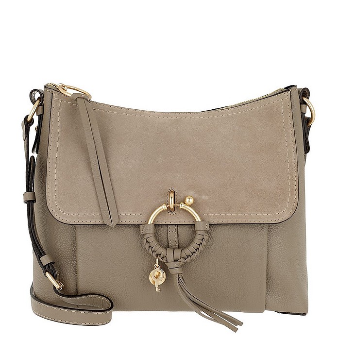 See by Chloé Joan Grained Leather Bag Motty Grey at FORZIERI