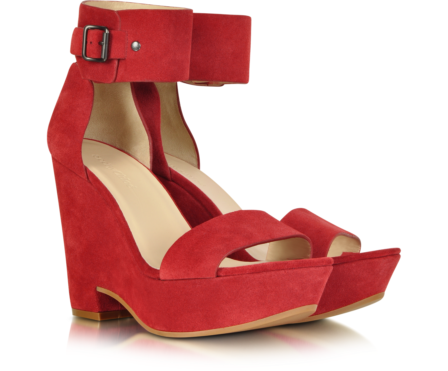 See by Chloé Eva Red Suede Wedge Sandal 36 IT/EU at FORZIERI