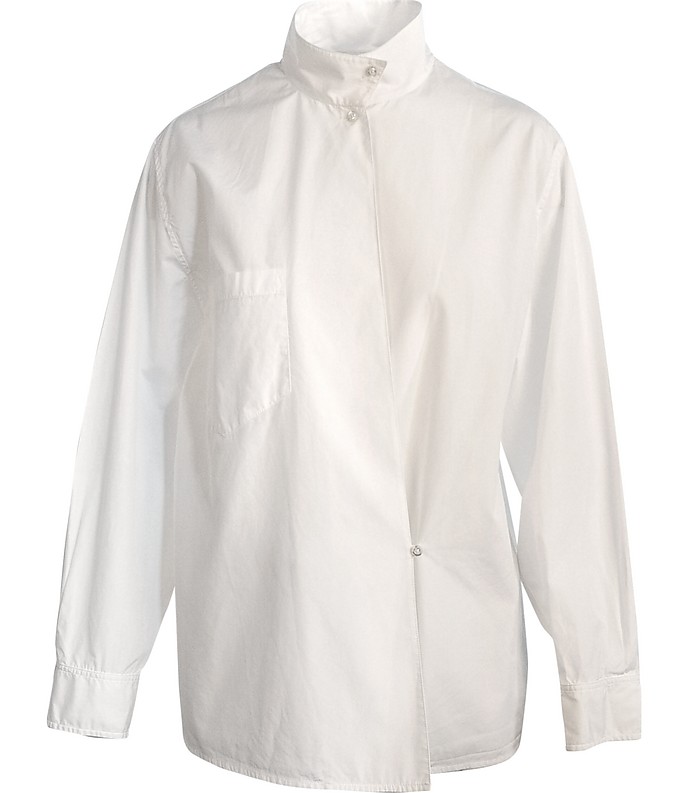 White Cotton Asymmetrical Shirt - Ralph Lauren