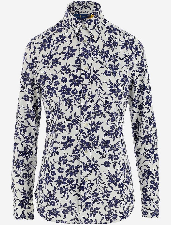 Floral Printed Cotton Pique Women's Casual Shirt - Polo Ralph Lauren / t[ RNV