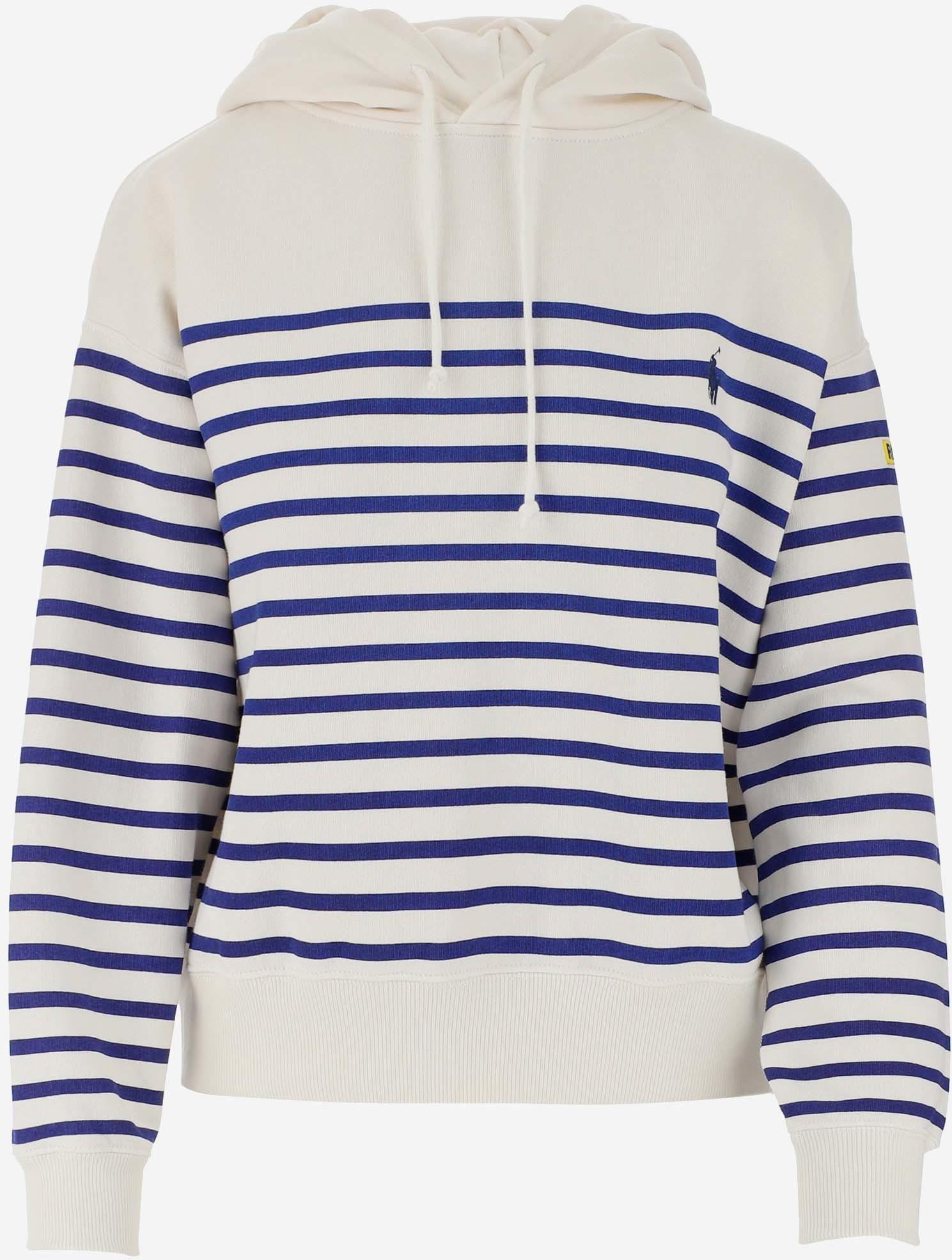 Striped Cotton Pullover Hoodie ラルフローレン