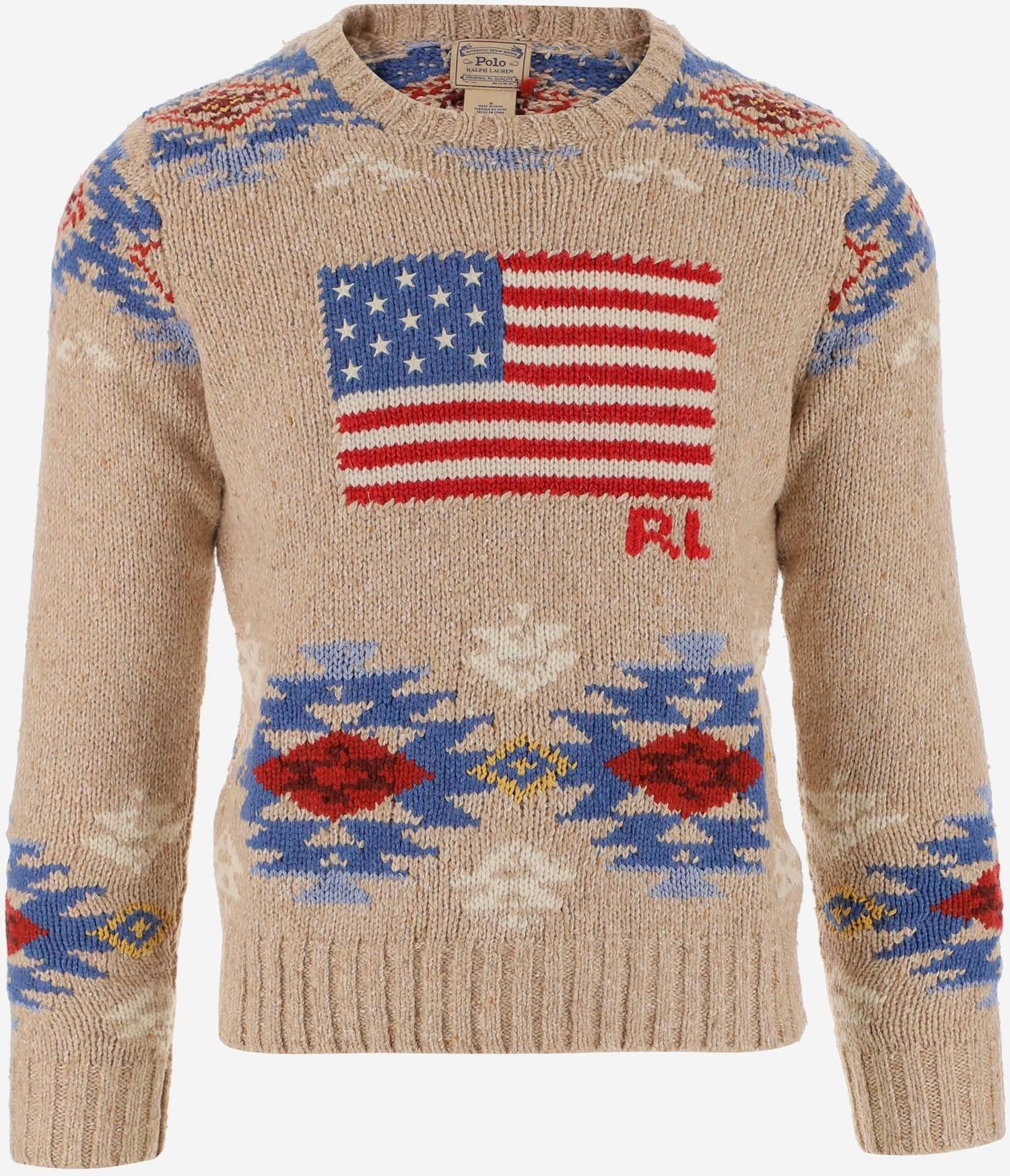 Ralph Lauren Wool Blend Intarsia Women's Sweater L at FORZIERI