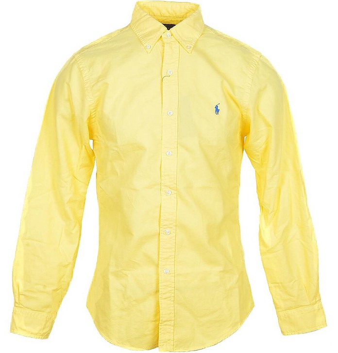 Yellow Cotton Men's Button-down Shirt - Ralph Lauren