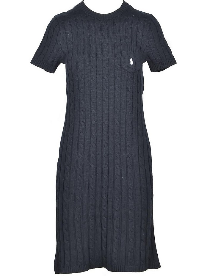 Black Cable-Knit Cotton Women's Dress - Ralph Lauren