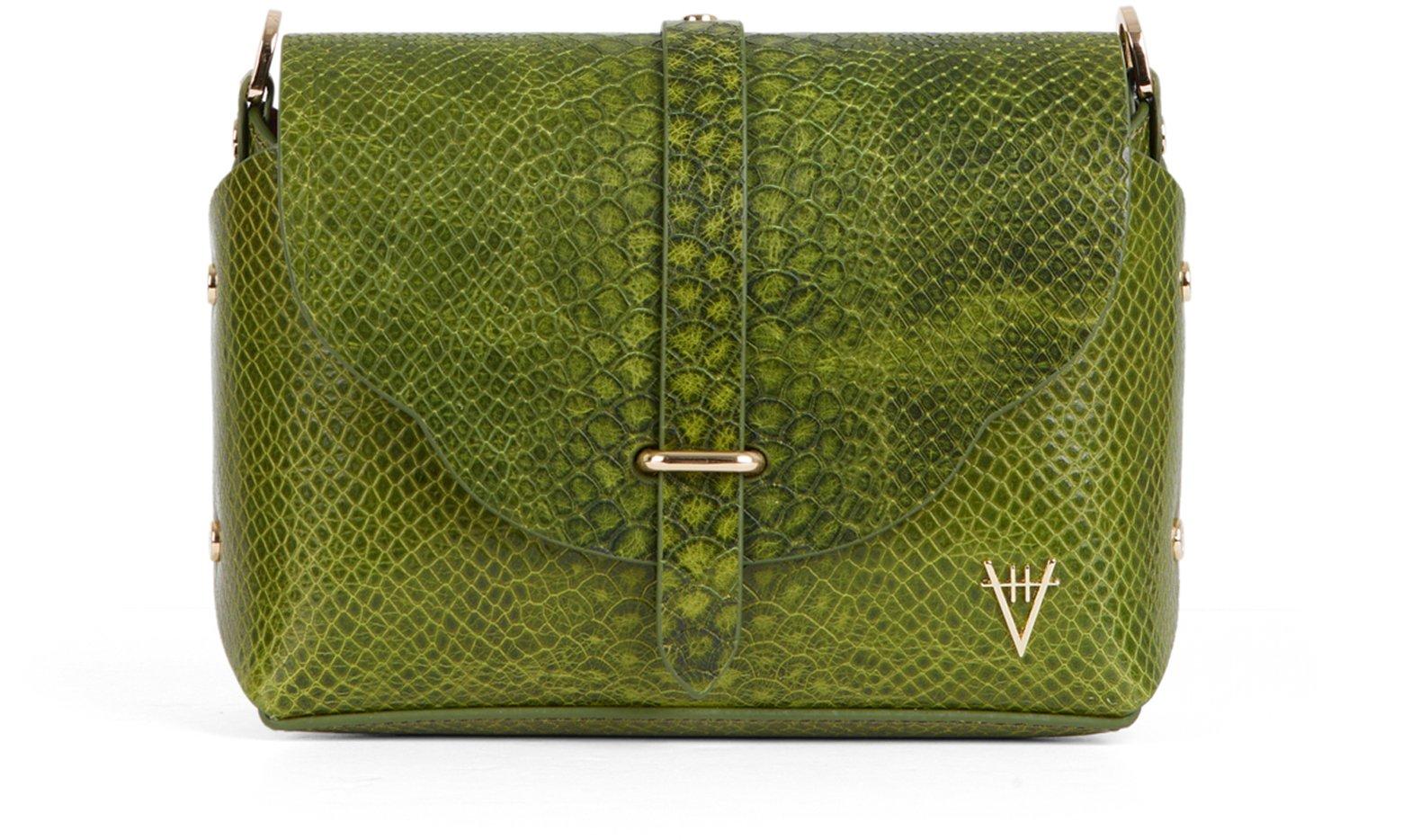 Green Ostrich Embossed Crossbody Leather Handbags Classics Bag