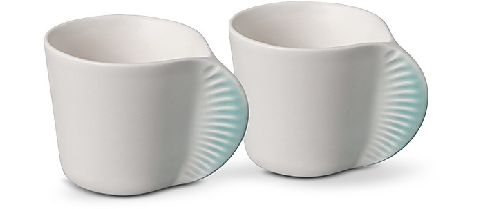 Light Blue Morphose Set of 2 Porcelain Coffe Cup - Ibride