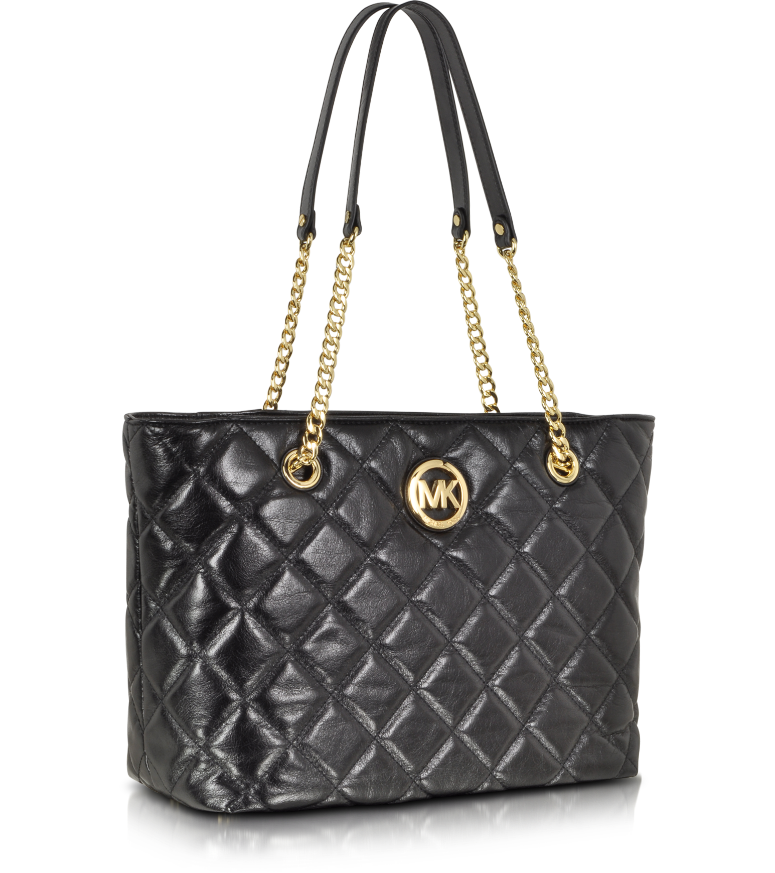 Michael Kors Fulton Quilted Black Leather Large EW Tote at FORZIERI