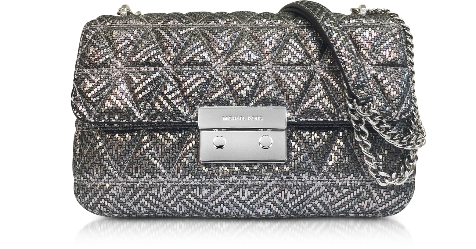 michael kors silver shoulder bag