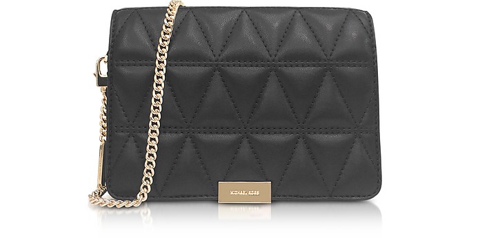 Jade Black Quilted-Leather Clutch - Michael Kors