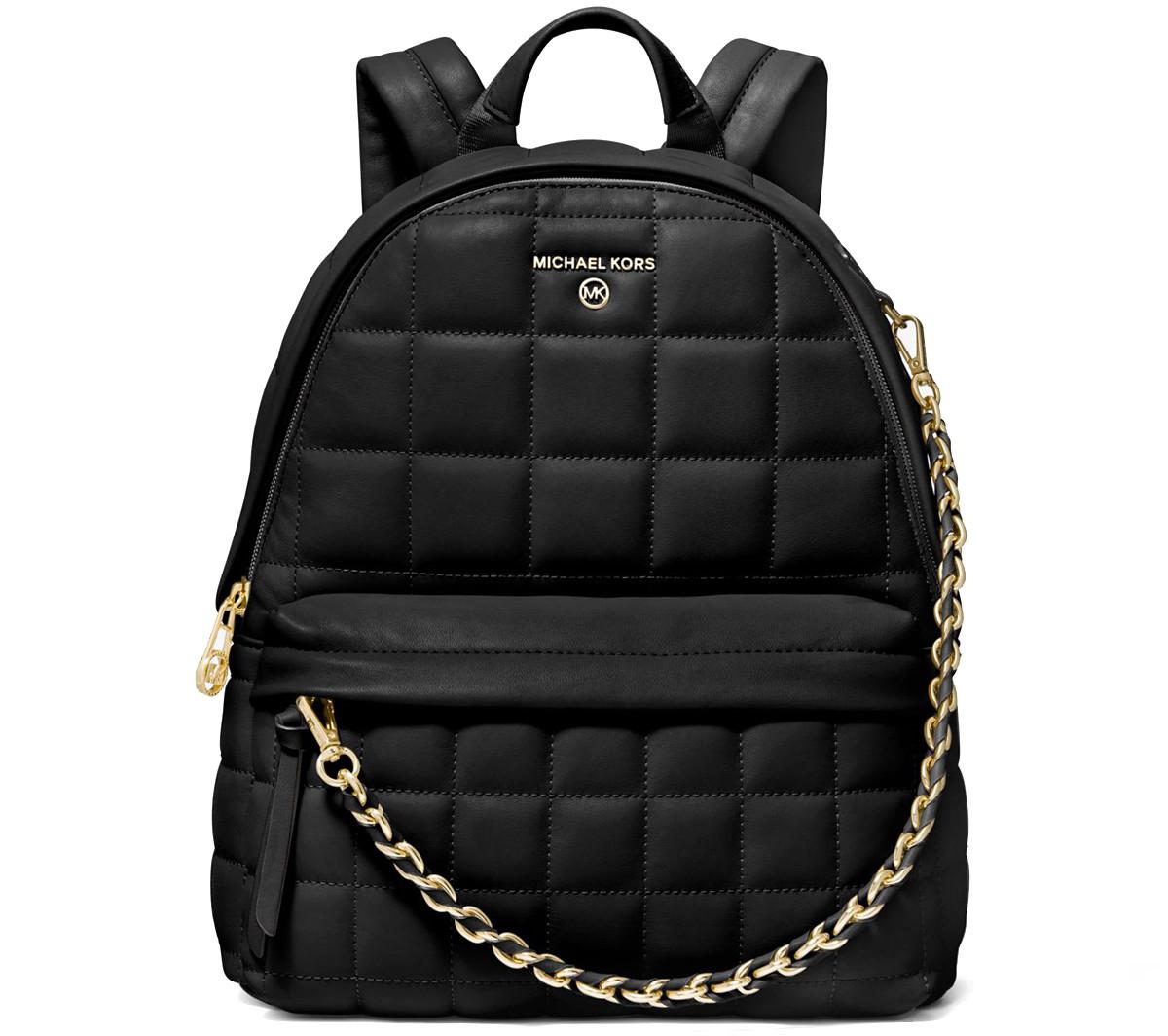 Michael Kors Black Quilted Leather Slater Medium Backpack at FORZIERI Canada