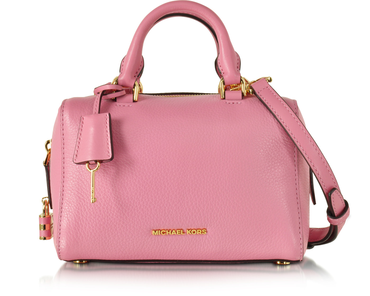 Michael Kors Kirby Misty Rose XS Leather Satchel Bag at FORZIERI