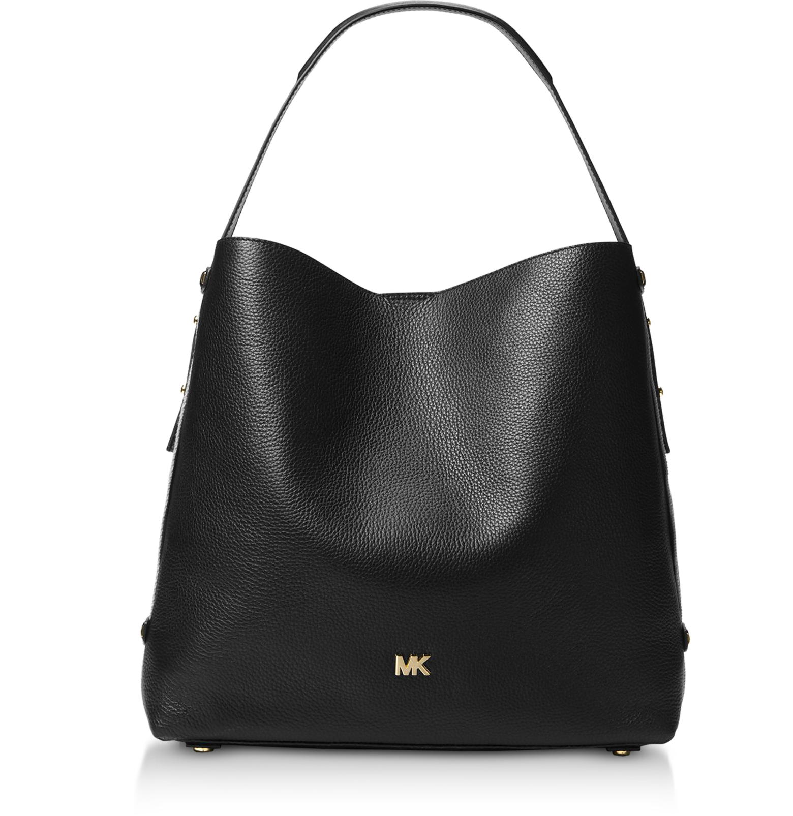 michael kors black leather shoulder bag