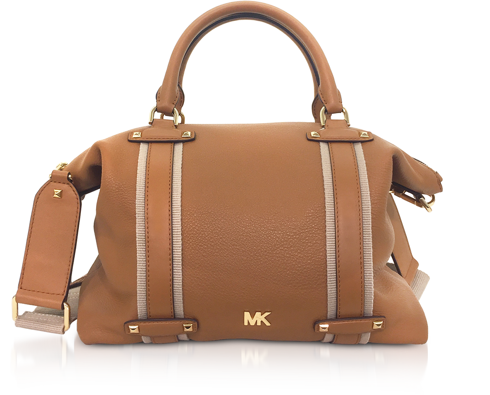 michael kors griffin leather large satchel