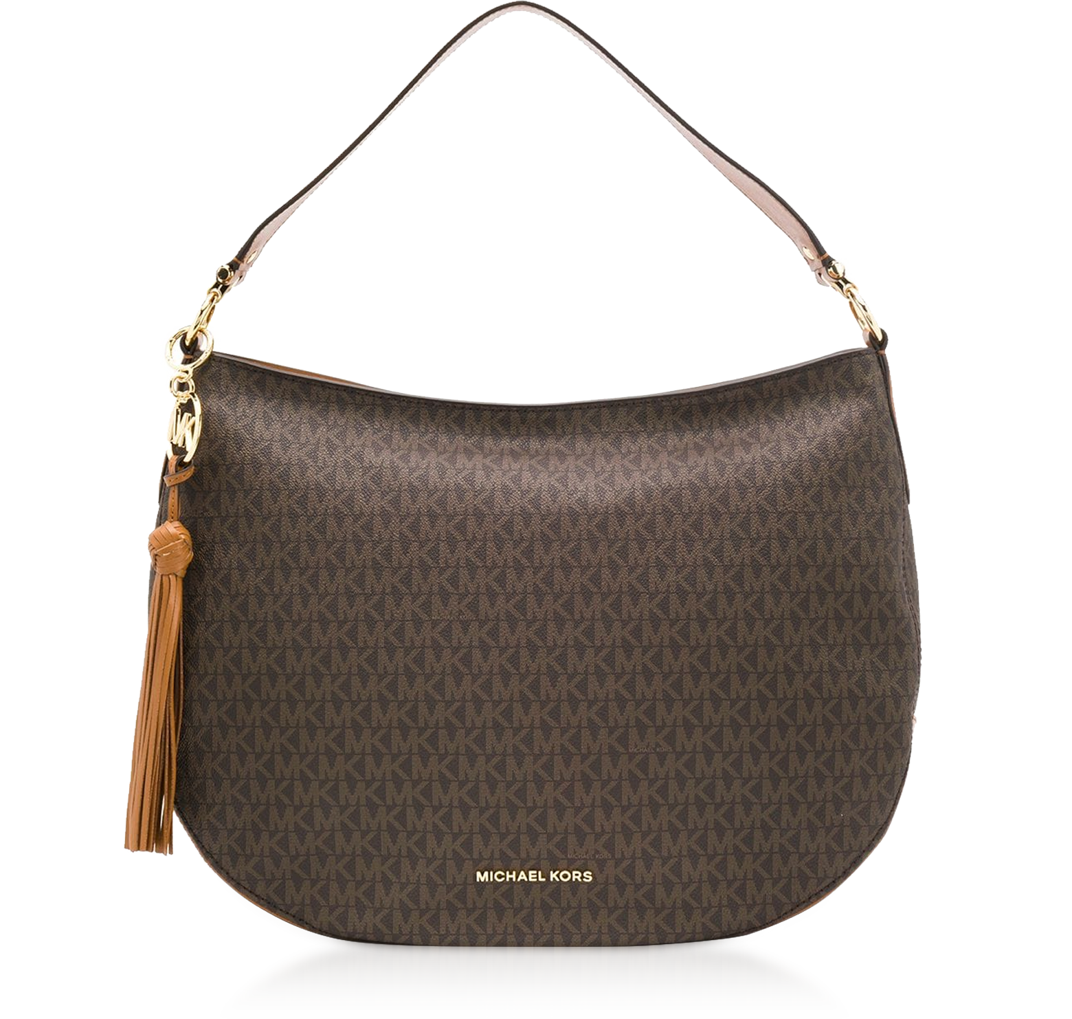 NWT Michael Kors Frankie LG Drawstring leather Shoulder Bag, Dark Taupe