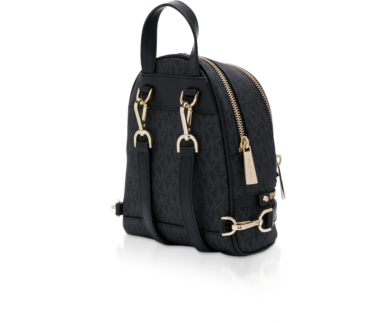 Michael Kors Black Rhea Zip Medium Backpack at FORZIERI
